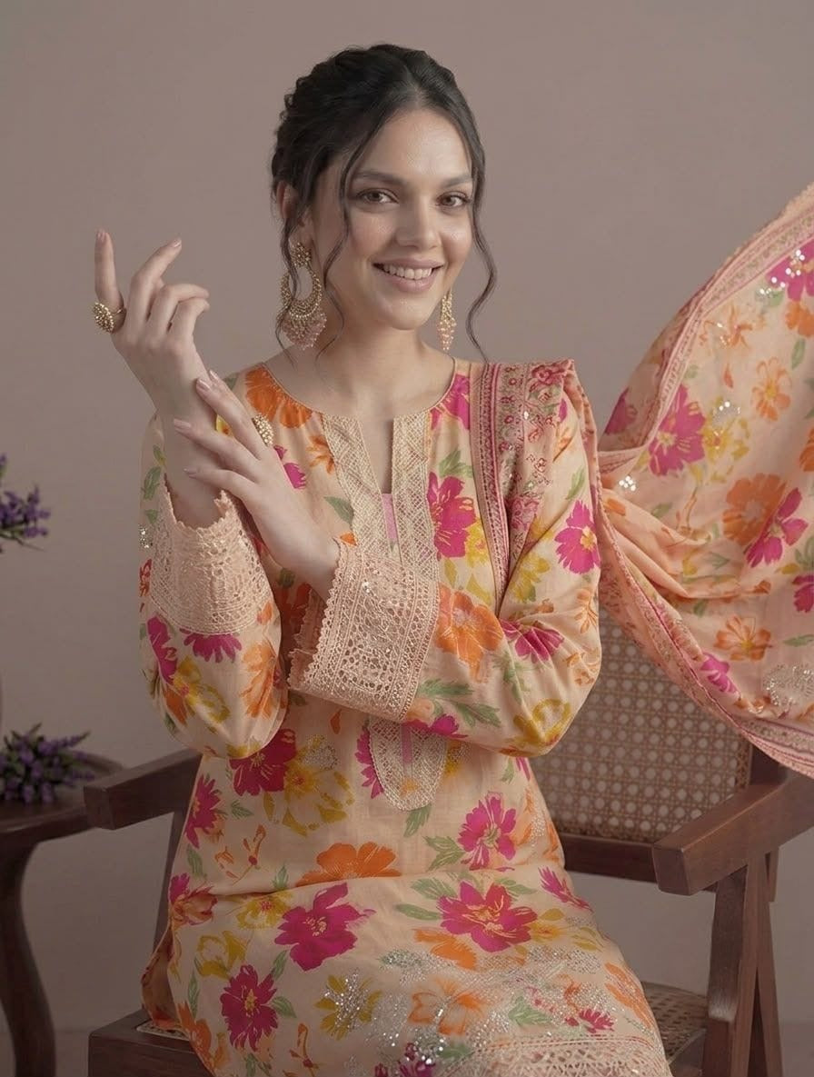 Floral Elegance 3-Piece Suit