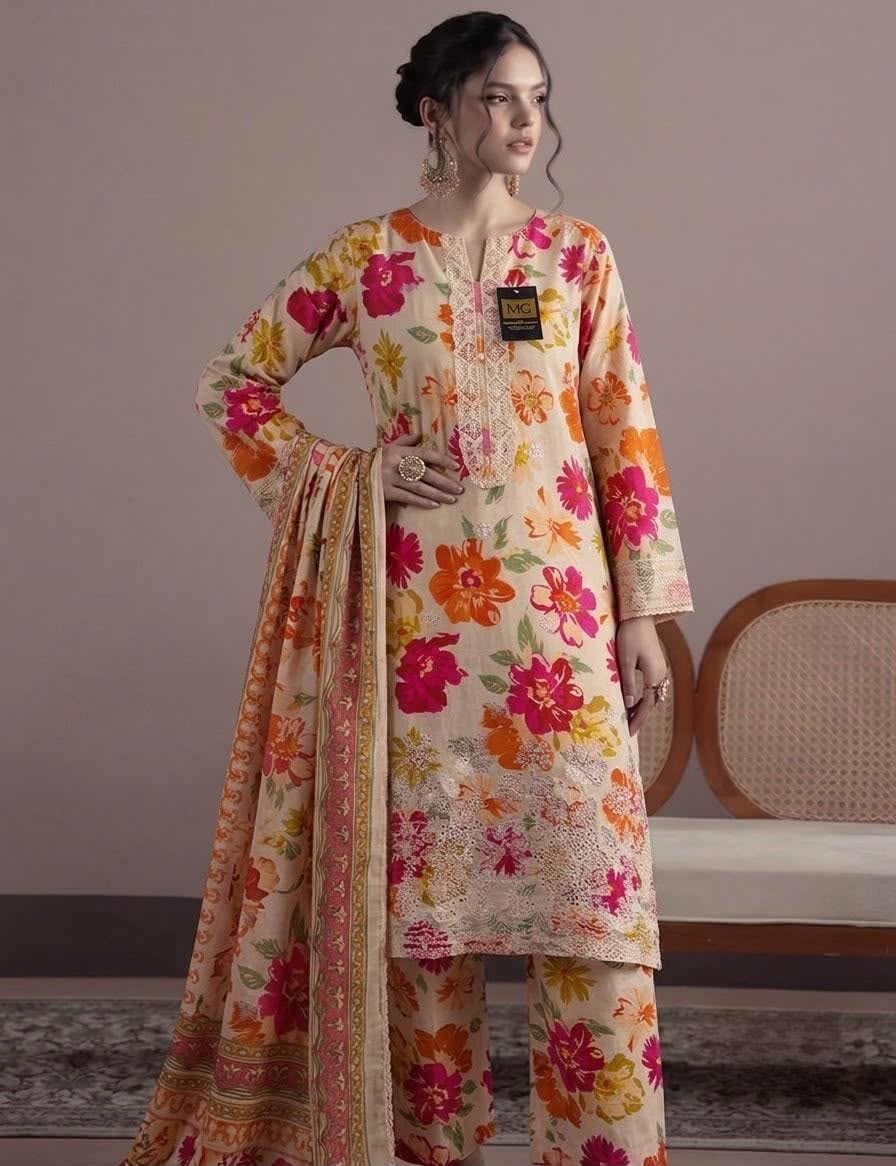 Floral Elegance 3-Piece Suit