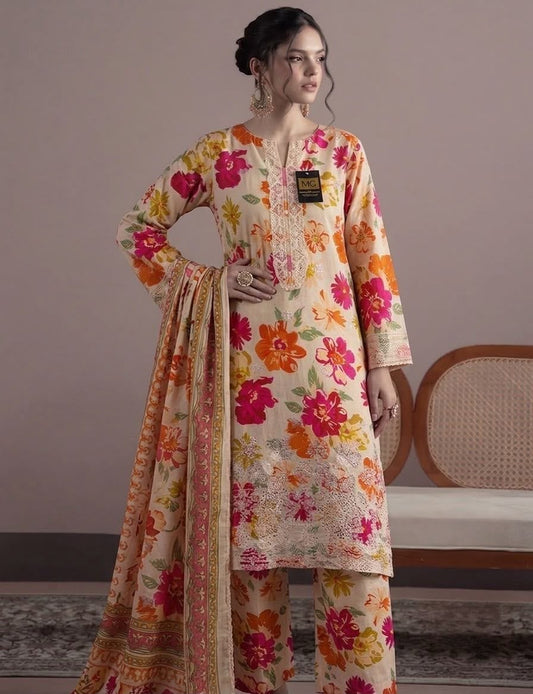 Floral Elegance 3-Piece Suit